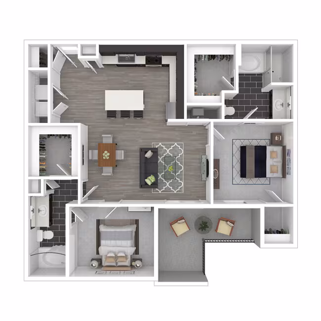 2 Beds • 2 Bath floor plan